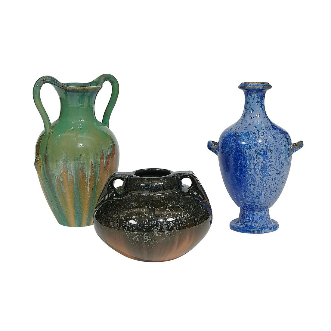Fulper Pottery Co. group of vases, three (1 of 2)