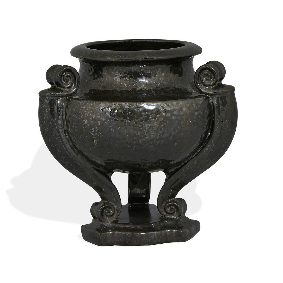 Fulper Pottery Co. jar with pedestal, #569 (1 of 3)