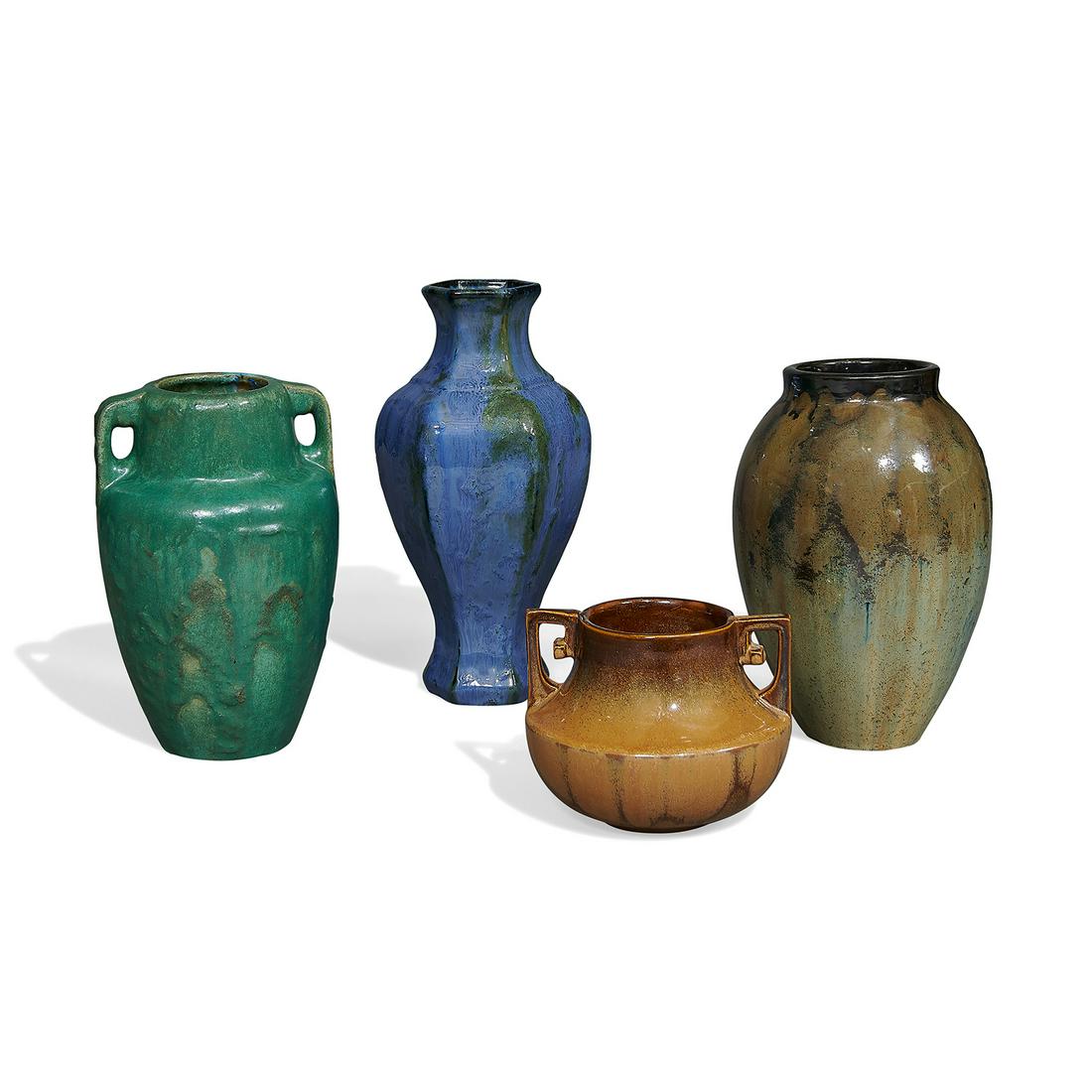 Fulper Pottery Co. group of vases, four (1 of 2)
