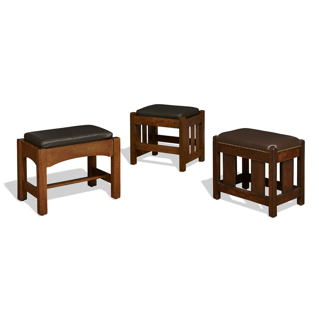 Arts & Crafts group of footstools, three (1 of 1)