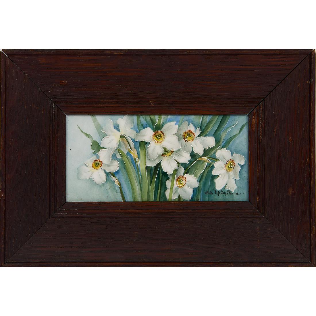 Ida Upton Paine Narcissus hand-painted Trent tile (1 of 1)