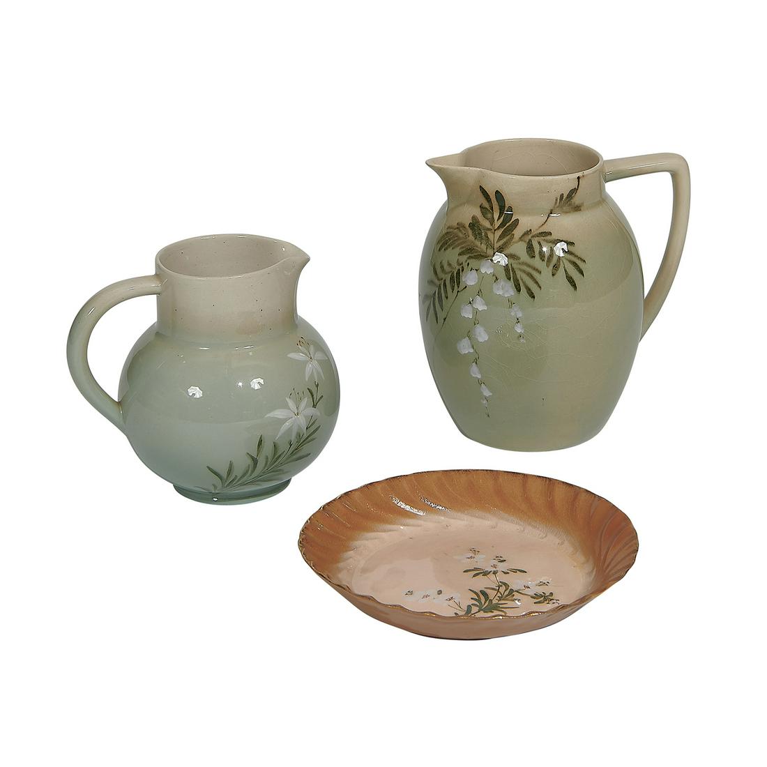 Rookwood Pottery pitchers, two and a dish (1 of 2)