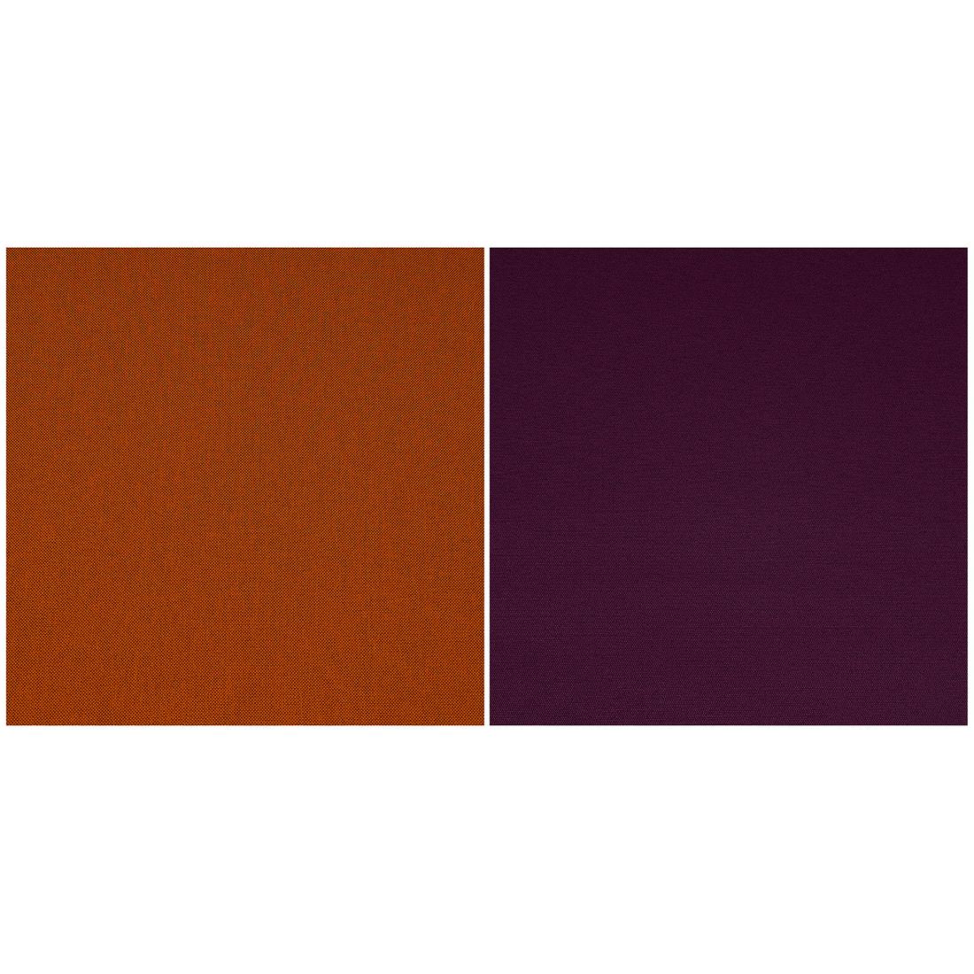 Alexander Girard orange & purple fabrics: Alexander Girard (1907-1993) for Herman Miller orange and purple upholstery fabrics, approximately 12 yds Zeeland, Michigan, 1960s fabric unmarked together with 4 1/3 yds of orange fabric with tighter