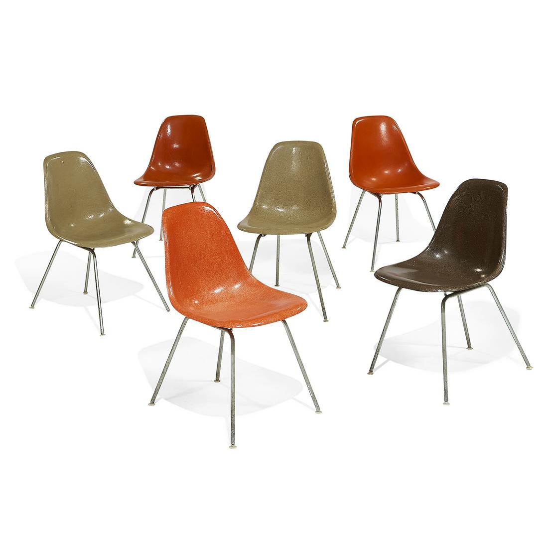 Charles Eames & Ray Eames shell side chairs, six (1 of 1)