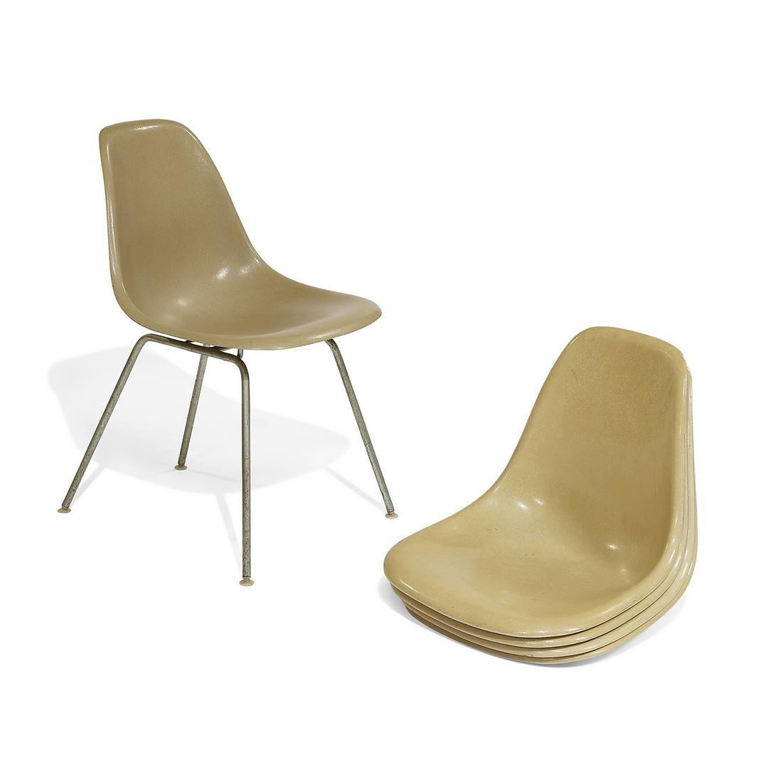 Eames side shell chair, with 4 shells & 3 bases (1 of 2)