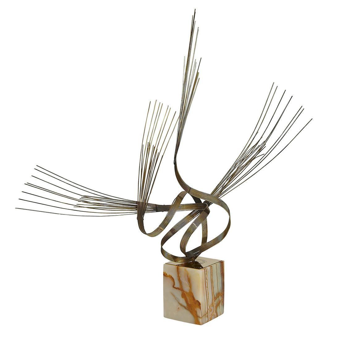 Curtis Jeré for Artisan House sculpture: Curtis Jeré for Artisan House sculpture USA, 1978 brass, stone signed and dated 34"w x 18"d x 34"h