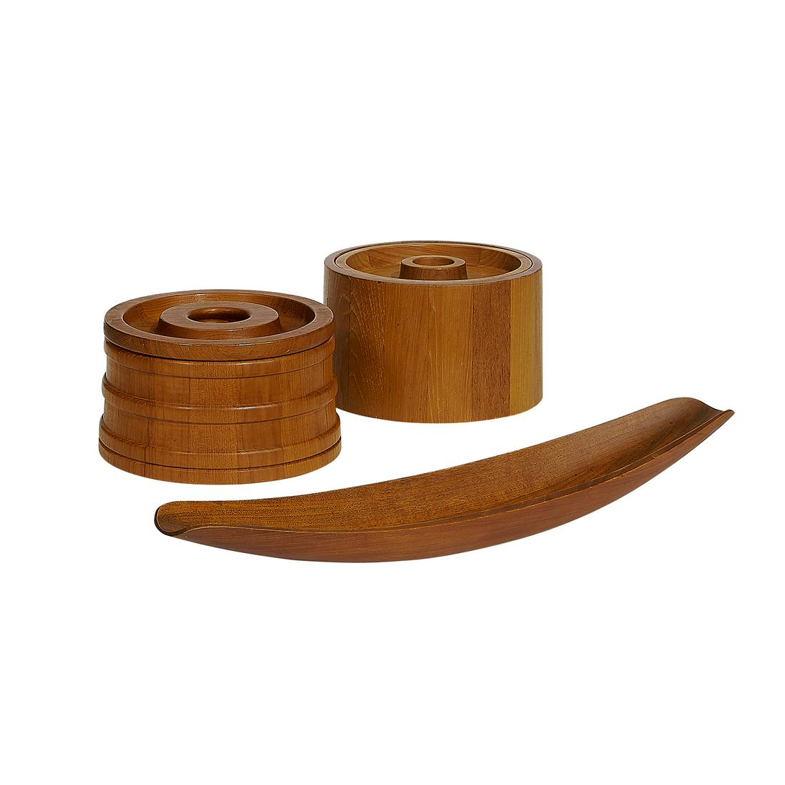 Jens Quistgaard ice buckets, two & serving tray (1 of 2)