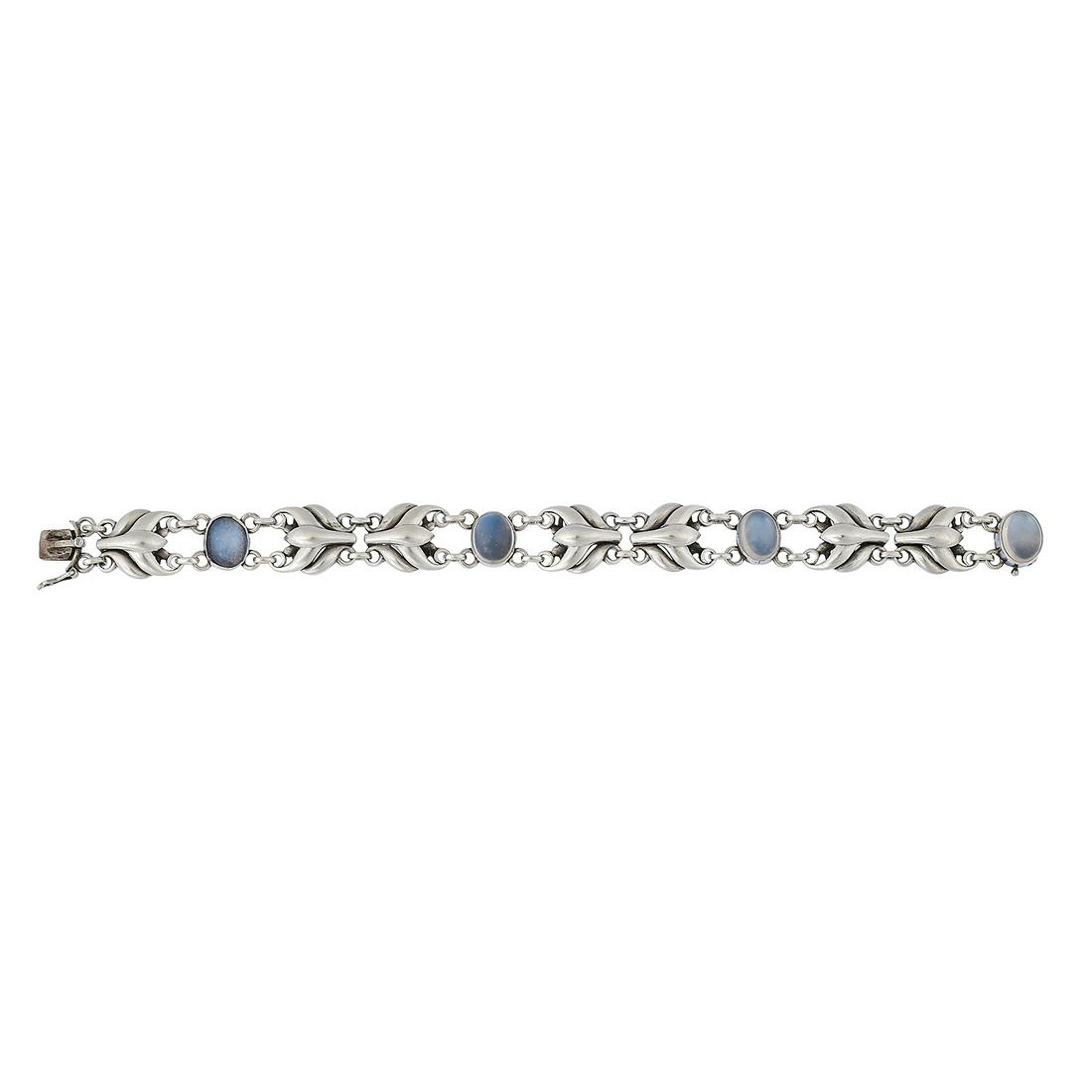 Georg Jensen bracelet with inset stones, #53 (1 of 2)