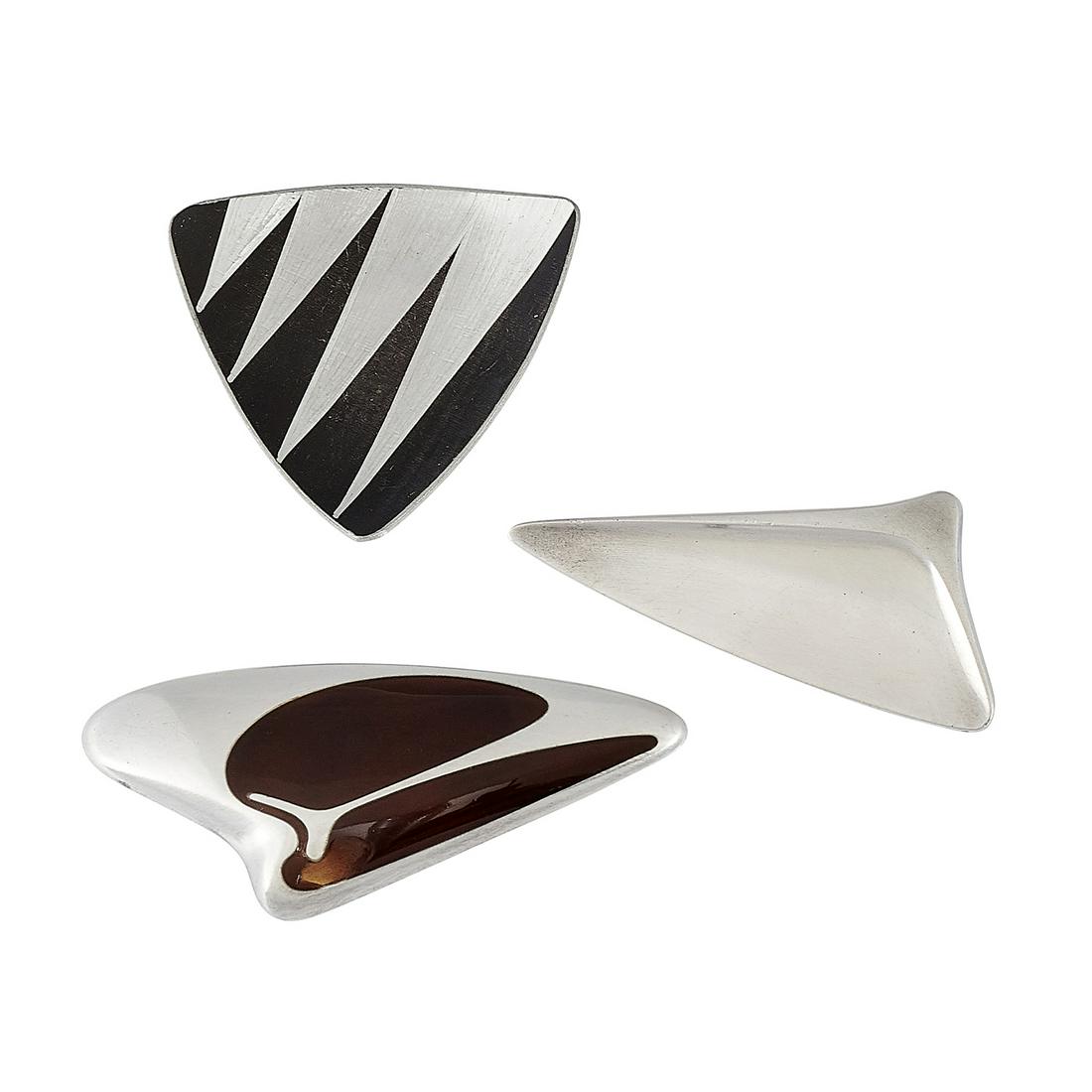 Georg Jensen modernist brooches, three (1 of 2)