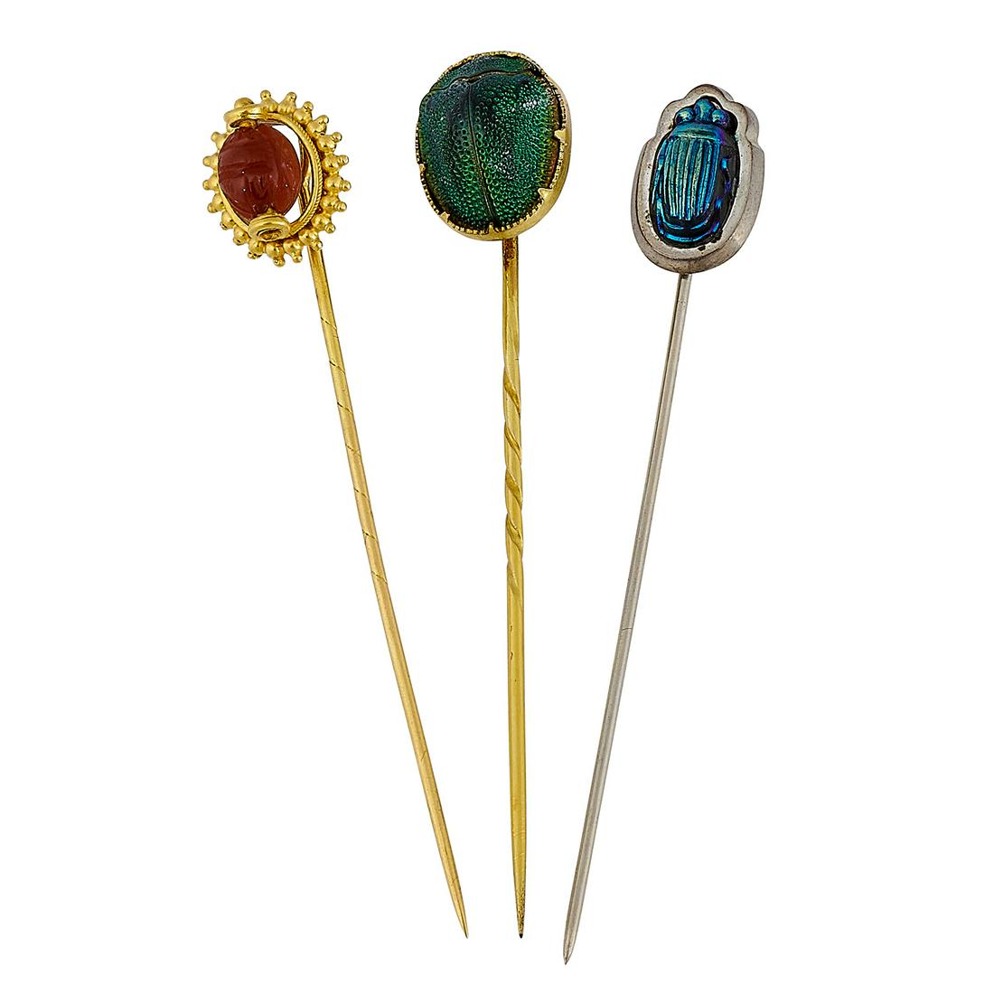Tiffany & Co. and Other Makers scarab stick pins (1 of 2)