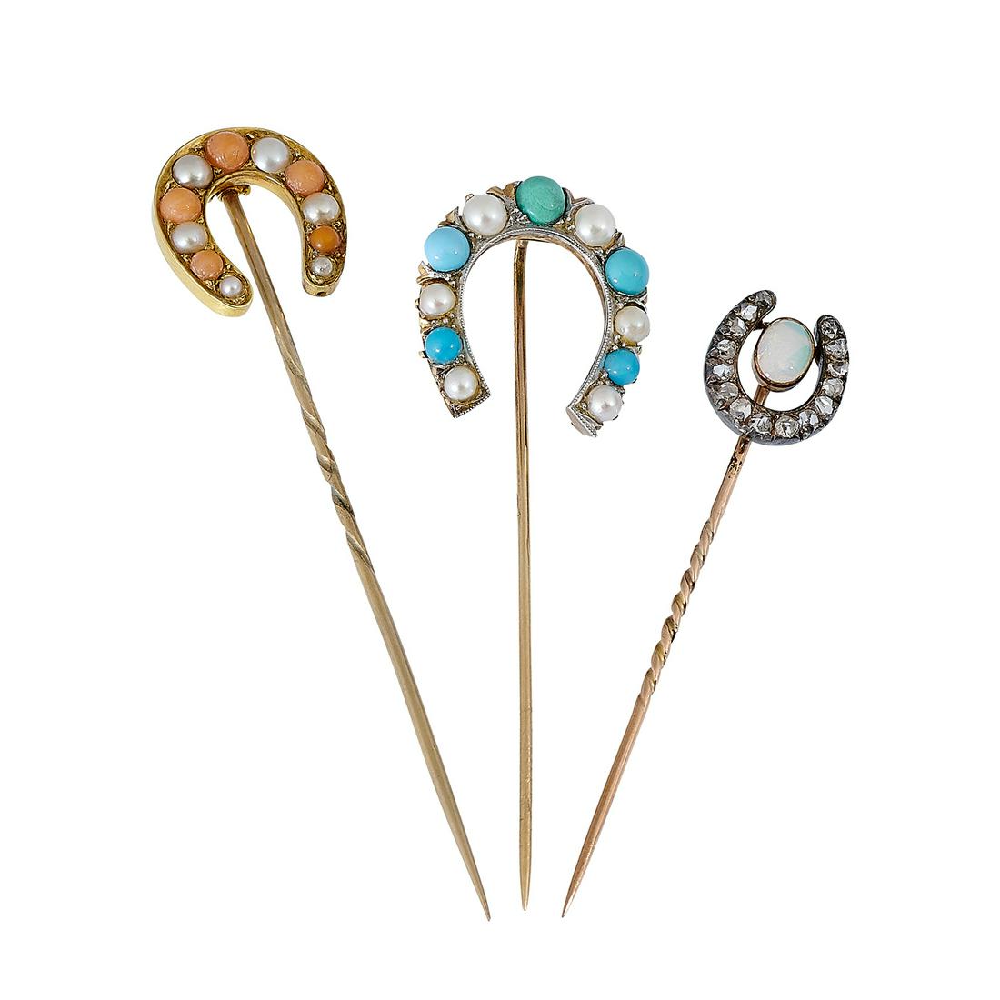 Victorian horseshoe motif stick pins, three (1 of 1)