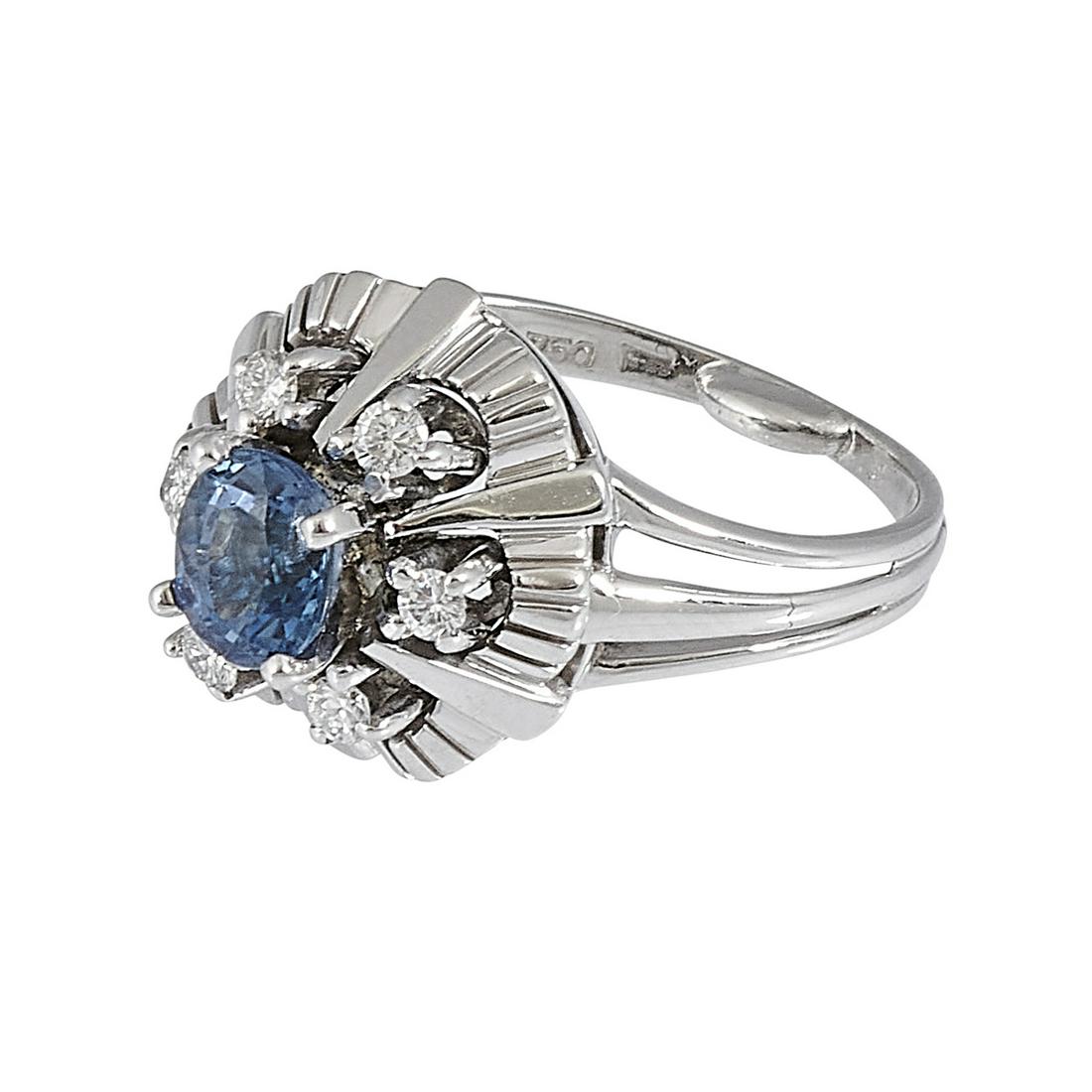 Contemporary white gold ladies ring size: 5 (1 of 4)