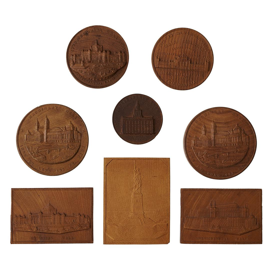 Various Makers wooden medals & plaquettes, eight (1 of 2)