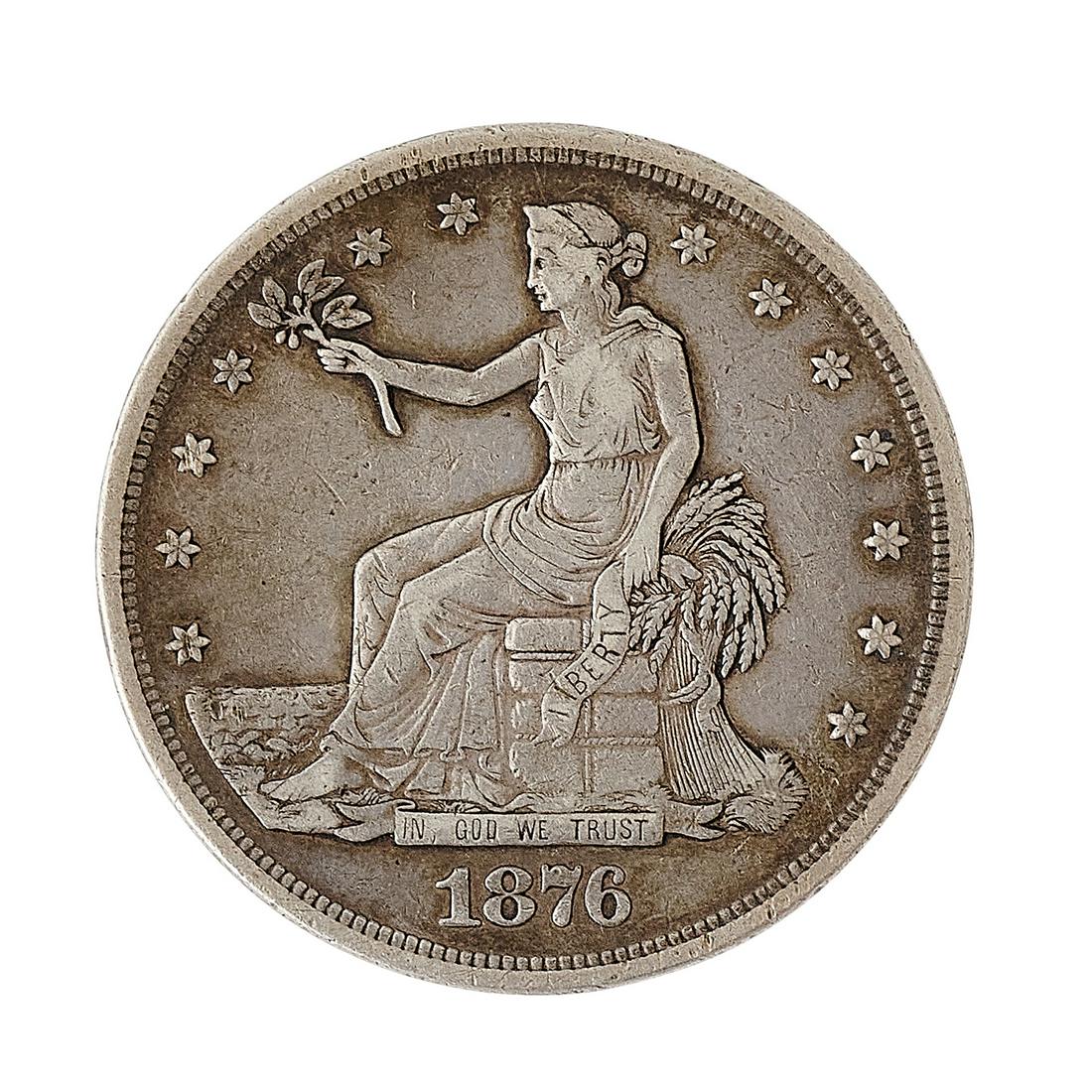 1876 U.S. Seated Liberty $1 Silver Dollar Coin (1 of 2)