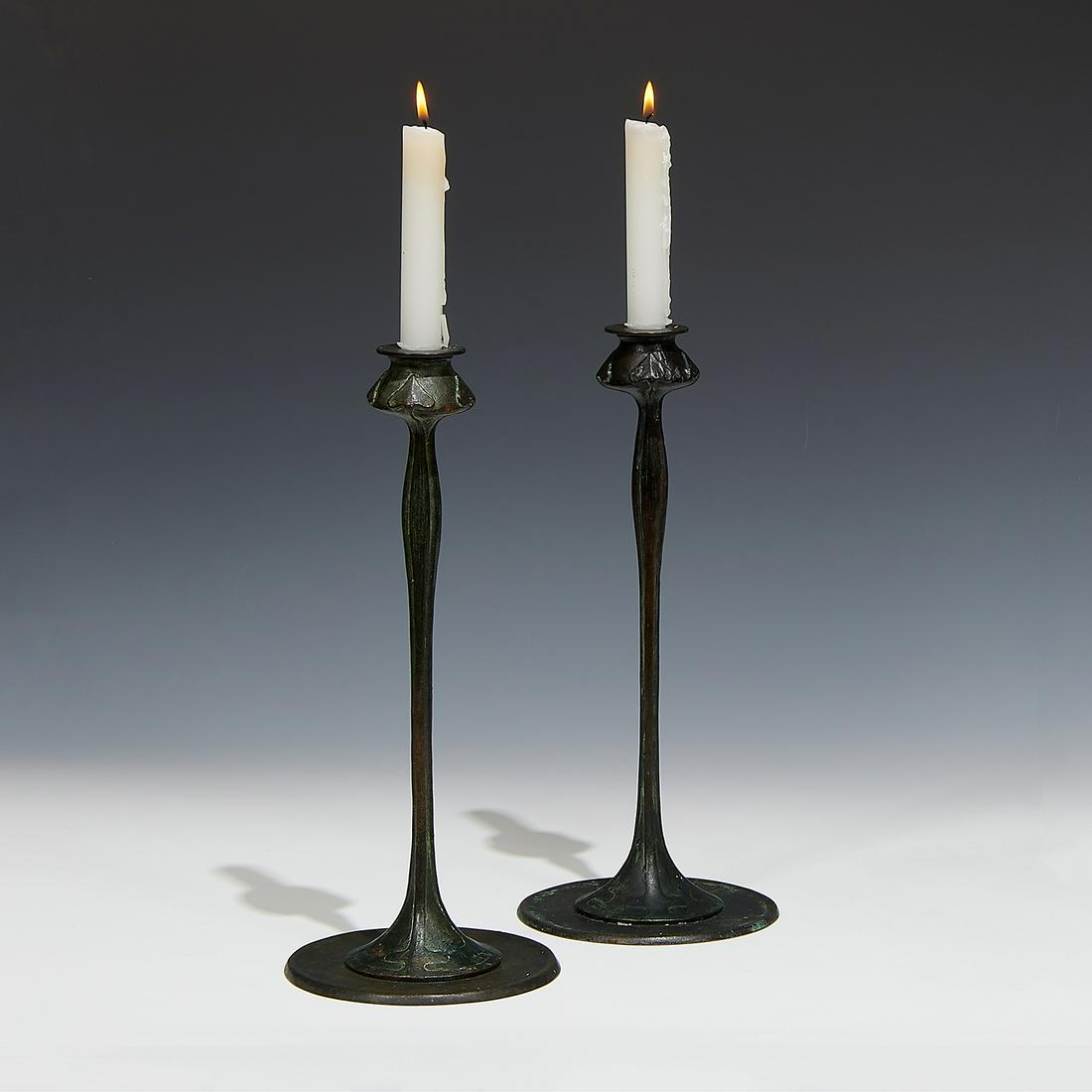 Robert R. Jarvie Art Nouveau candlesticks, pair (1 of 1)