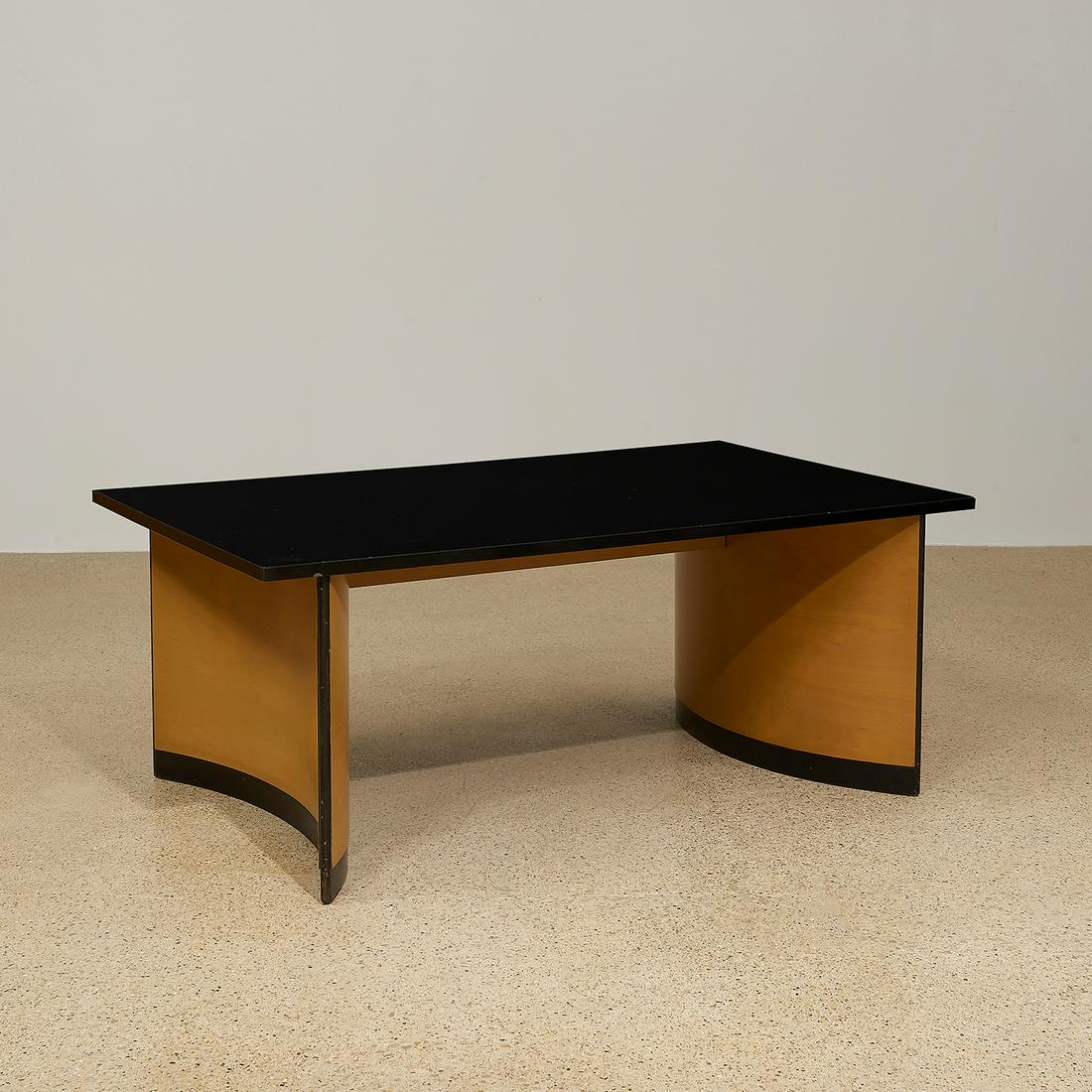 "K.E.M." Weber coffee table from the Walt Disney…: Karl Emanuel Martin "K.E.M." Weber (1889-1963) for Swanson-Peterson Company large coffee table from the Walt Disney Studios Burbank, California, 1939 Bakelite, ash, lacquered ash unmarked 50"w x 30 5/