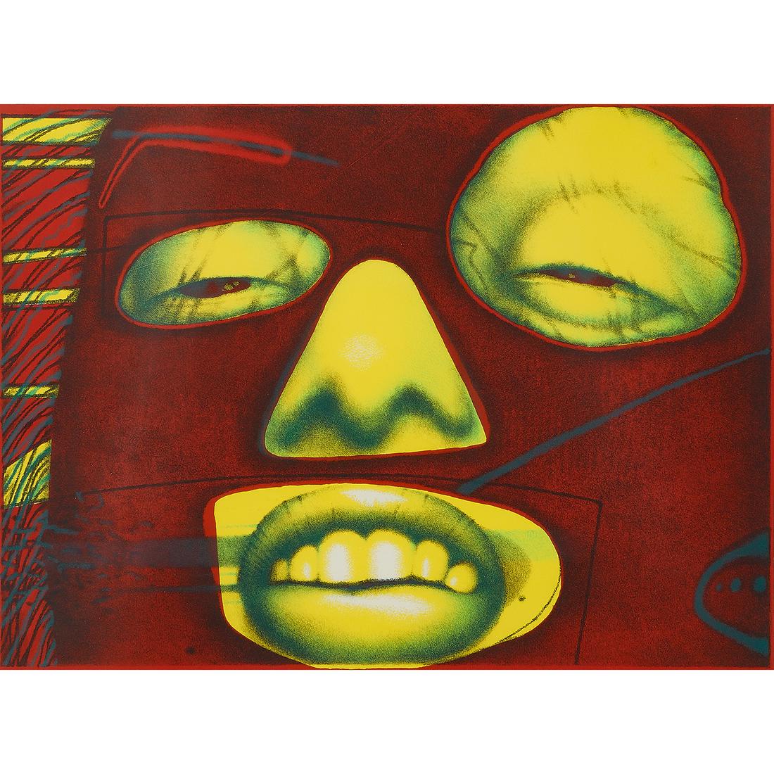 Ed Paschke, Fem Rouge, 1987, color lithograph (1 of 2)