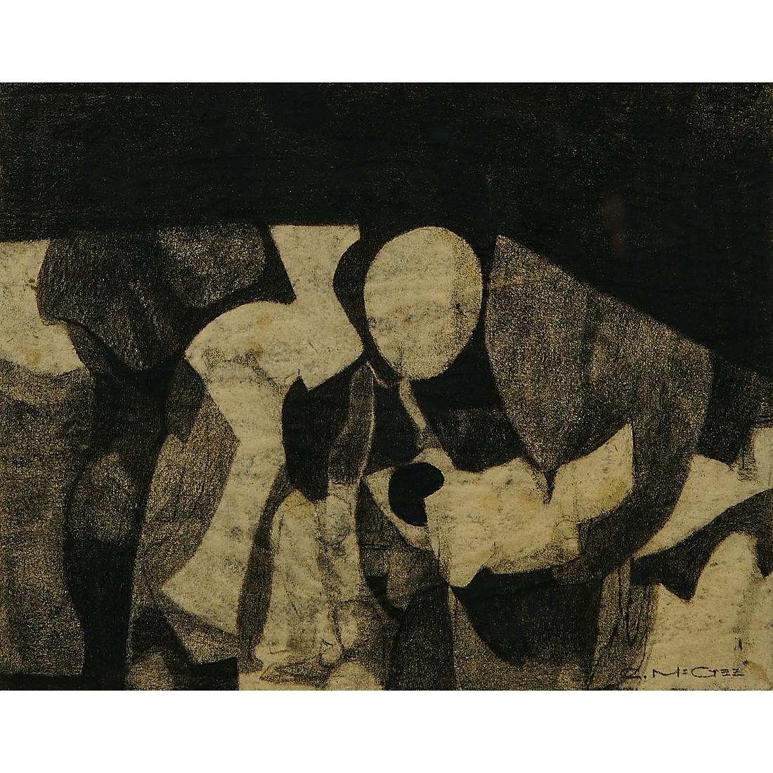 Charles McGee, Untitled, charcoal on paper (1 of 2)
