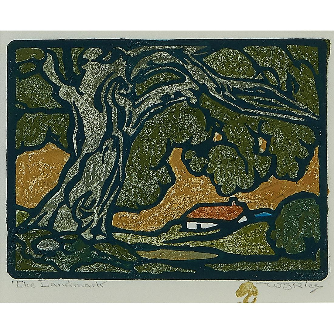 William Seltzer Rice, The Landmark, woodblock (1 of 2)