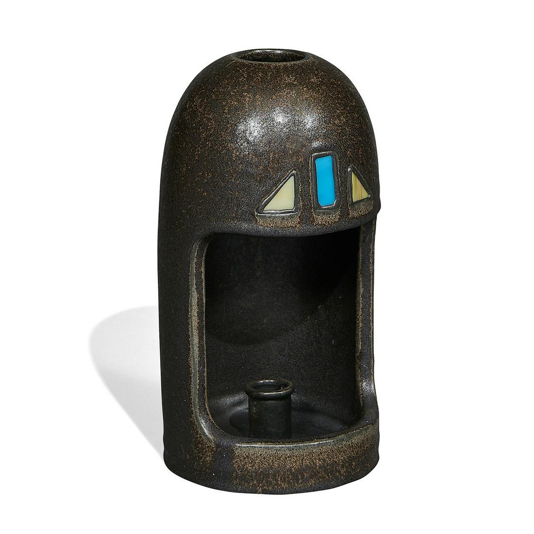 Fulper Pottery Co. covered candle lamp, #1000 (1 of 4)