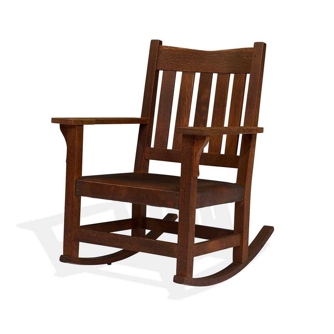 Gustav Stickley V-back rocker, #311 (1 of 1)