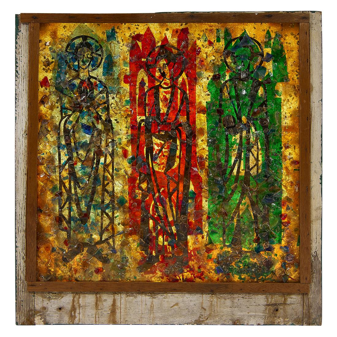 Waylande Gregory Three Angels glass window panel (1 of 4)