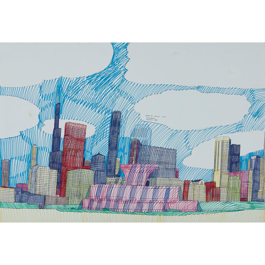 Wesley Willis, Buckingham Fountain, 1990 (1 of 1)