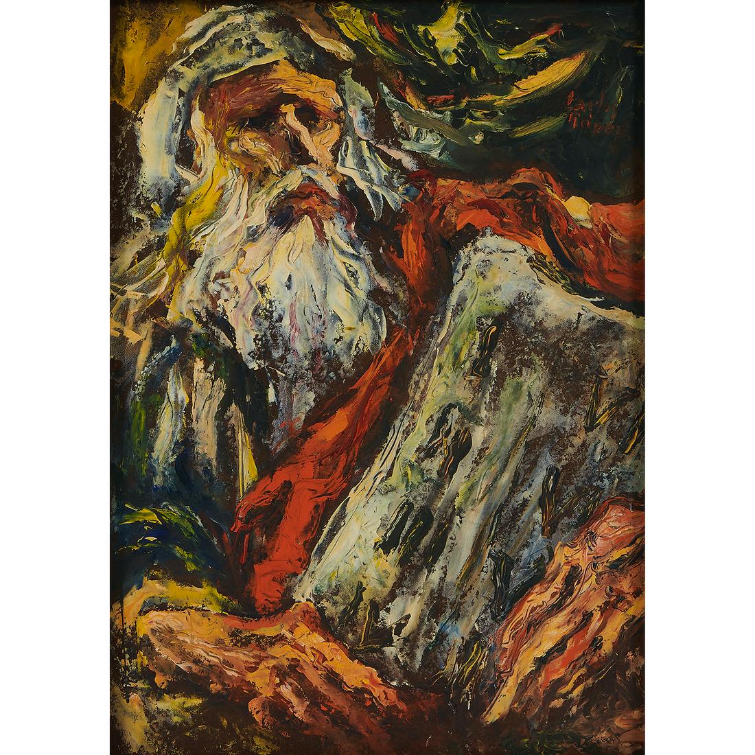 Carlos López, Moses, oil on masonite (1 of 2)