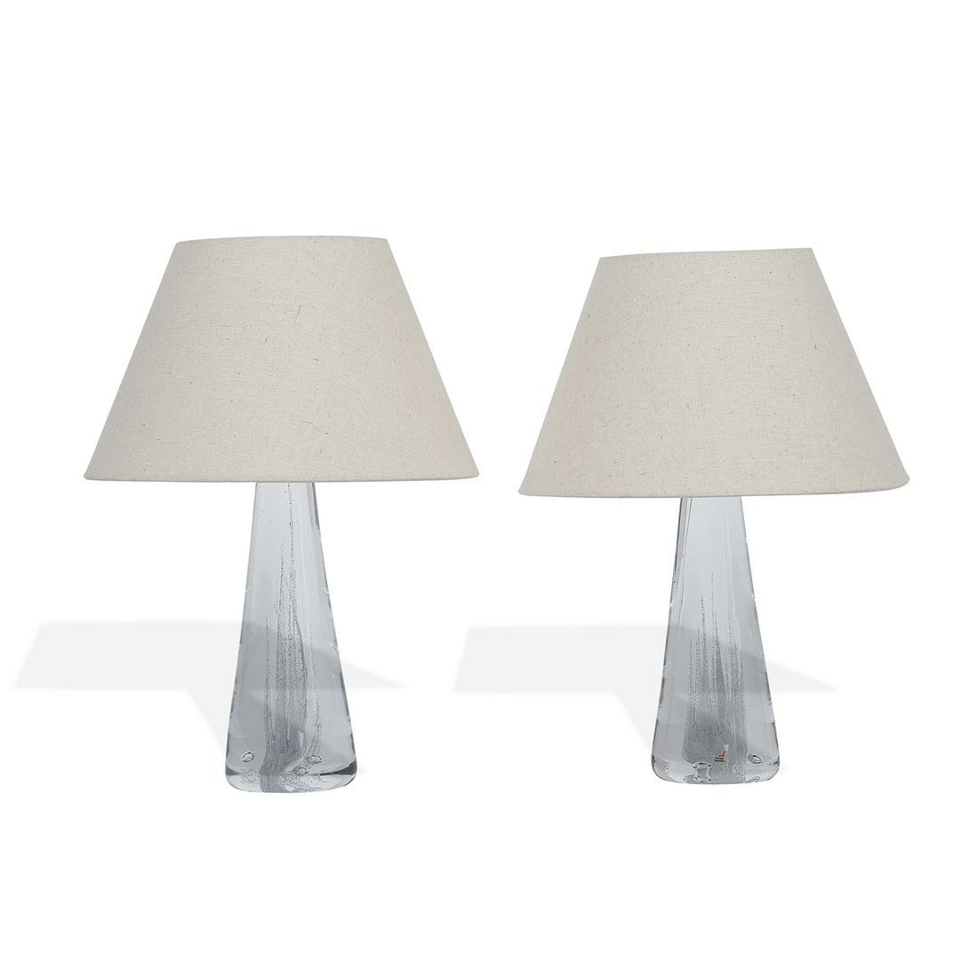 Vicke Lindstrand for Kosta Boda table lamps, pair (1 of 4)