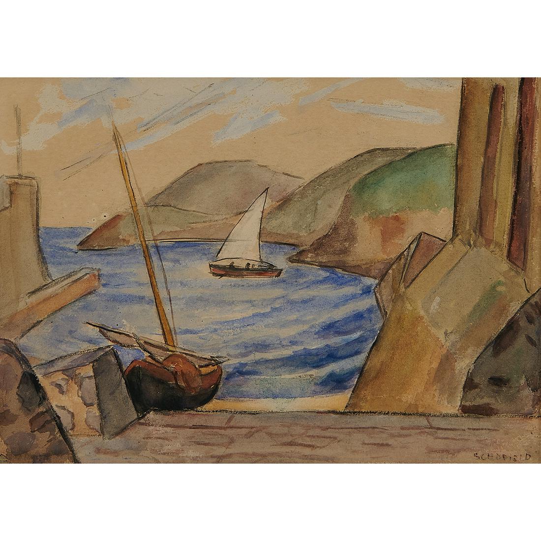 Flora Schofield, Harbor Scene, circa 1930 (1 of 2)