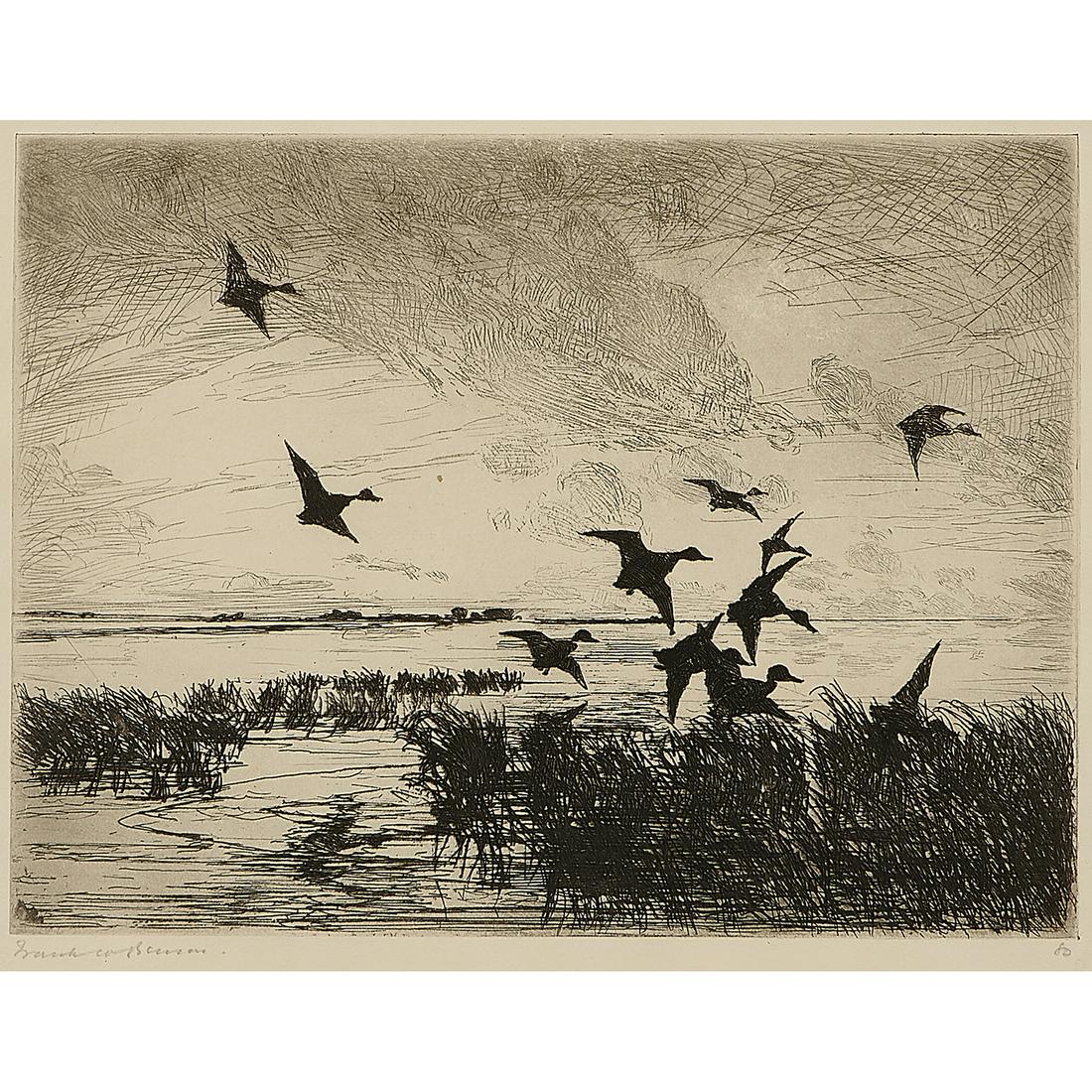 Frank Weston Benson, After Sunset, 1917: Frank Weston Benson (American, 1862-1951) After Sunset, 1917 etching signed in pencil lower left edition of 152 6" x 7 7/8"