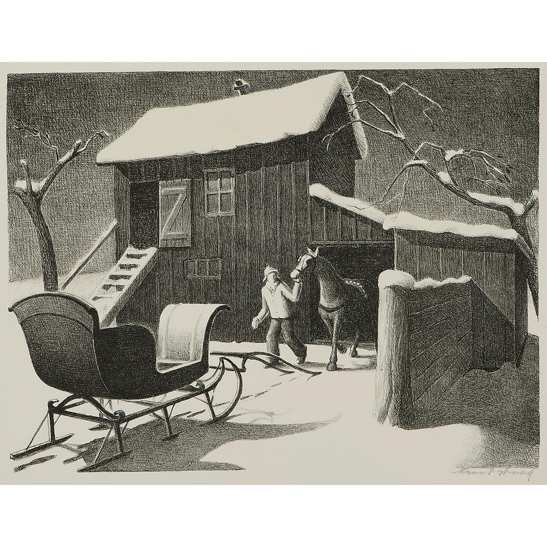 Grant Wood, December Afternoon, 1940, lithograph (1 of 3)