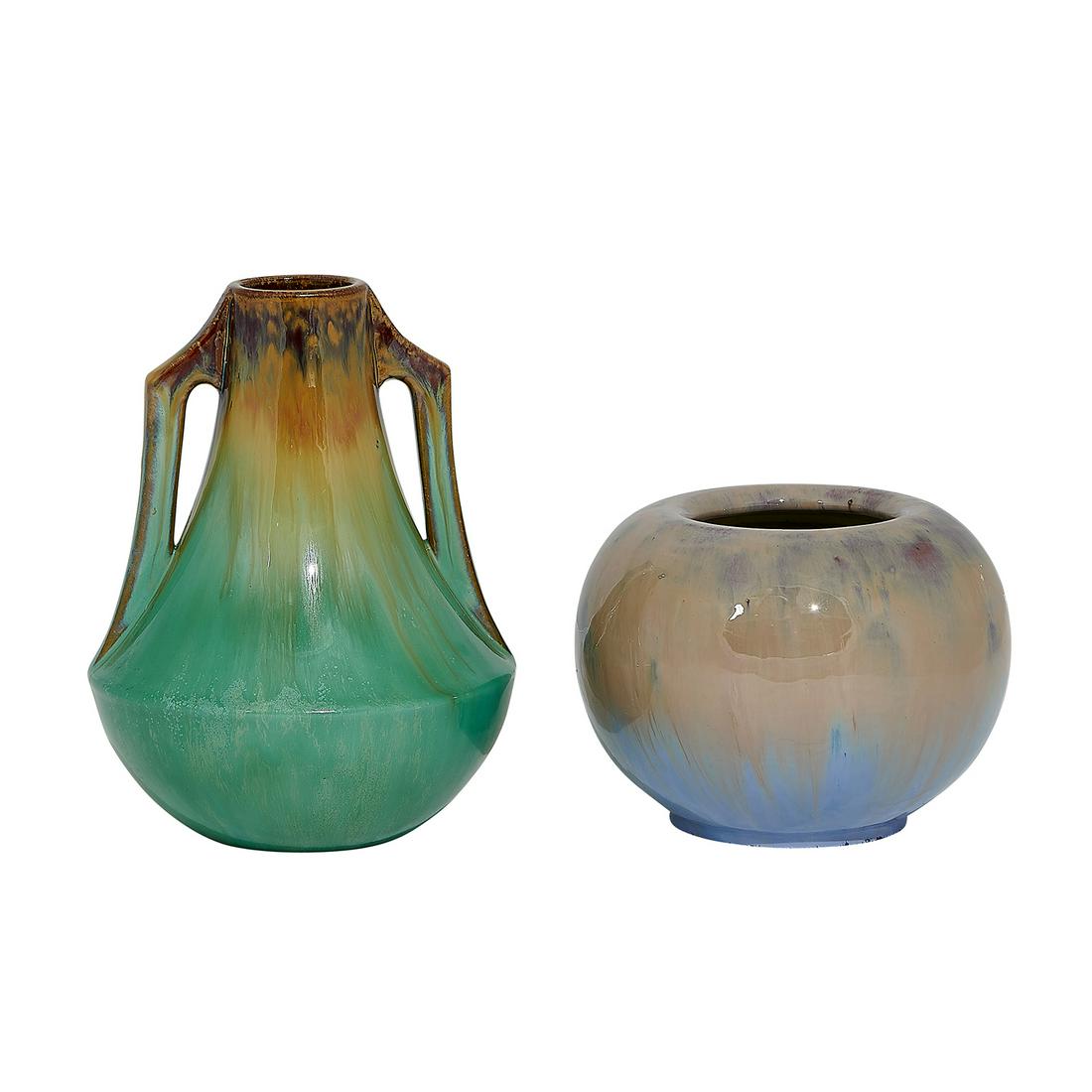 Fulper Pottery Co. two-handled vase & Edam vase (1 of 3)