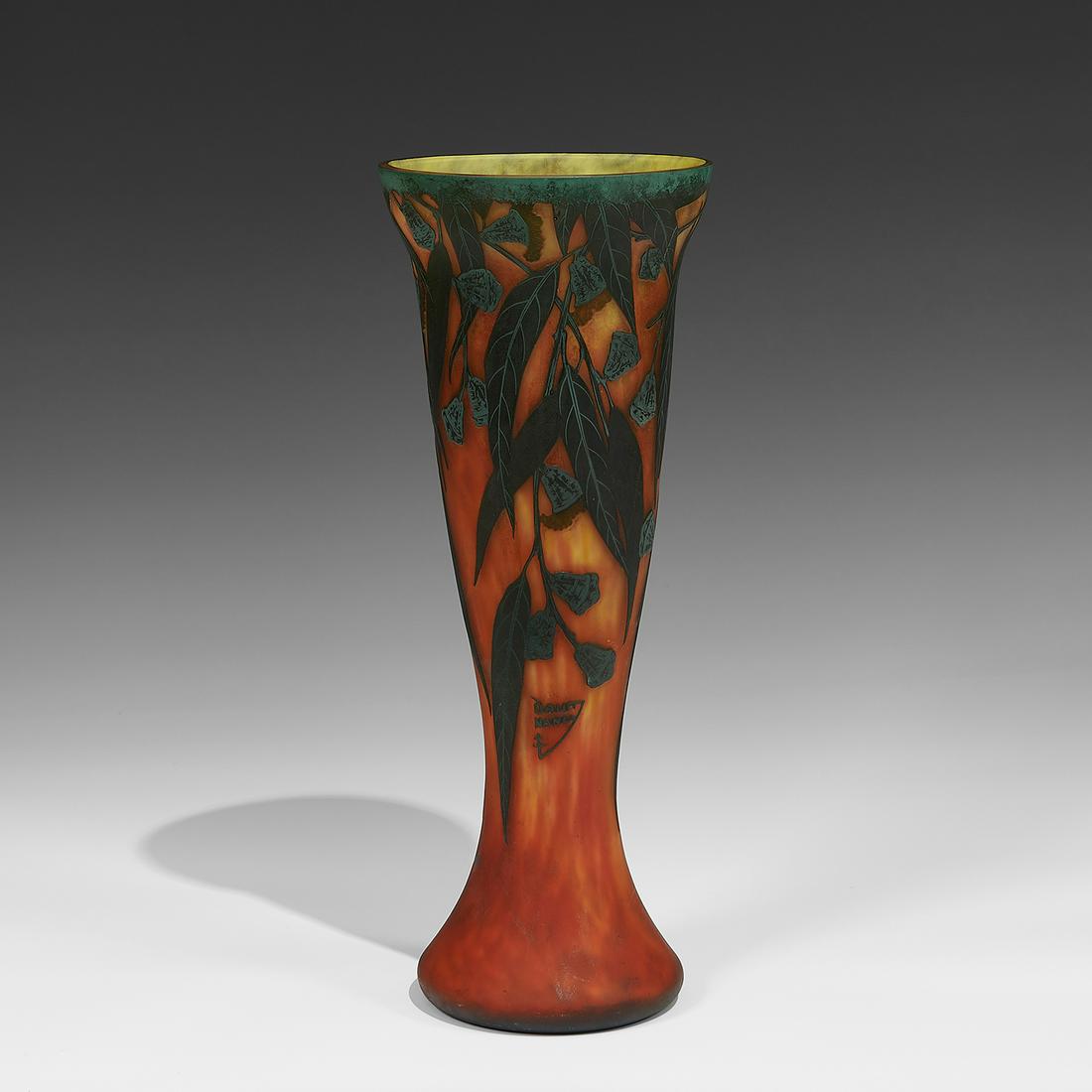 Daum vase with eucalyptus decoration (1 of 4)