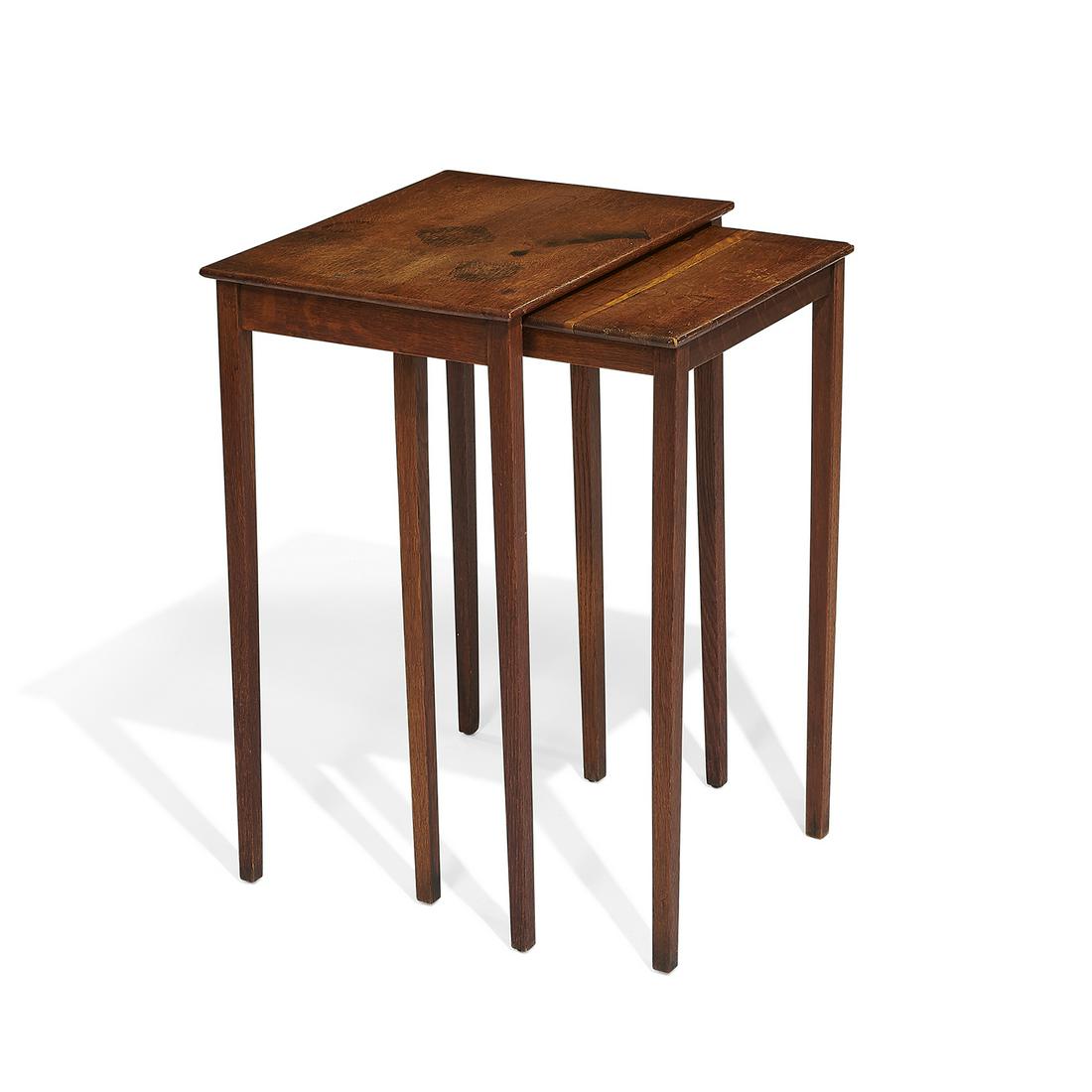 Gustav Stickley (1858-1942) nesting tables, two (1 of 3)