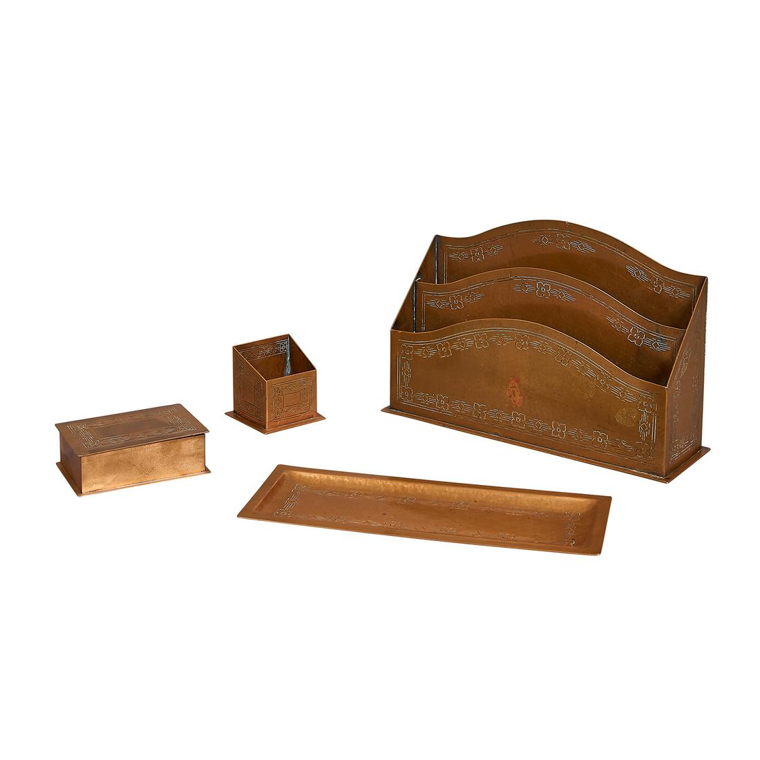 Attr. William Eugene Manchester, 4-piece desk set (1 of 2)