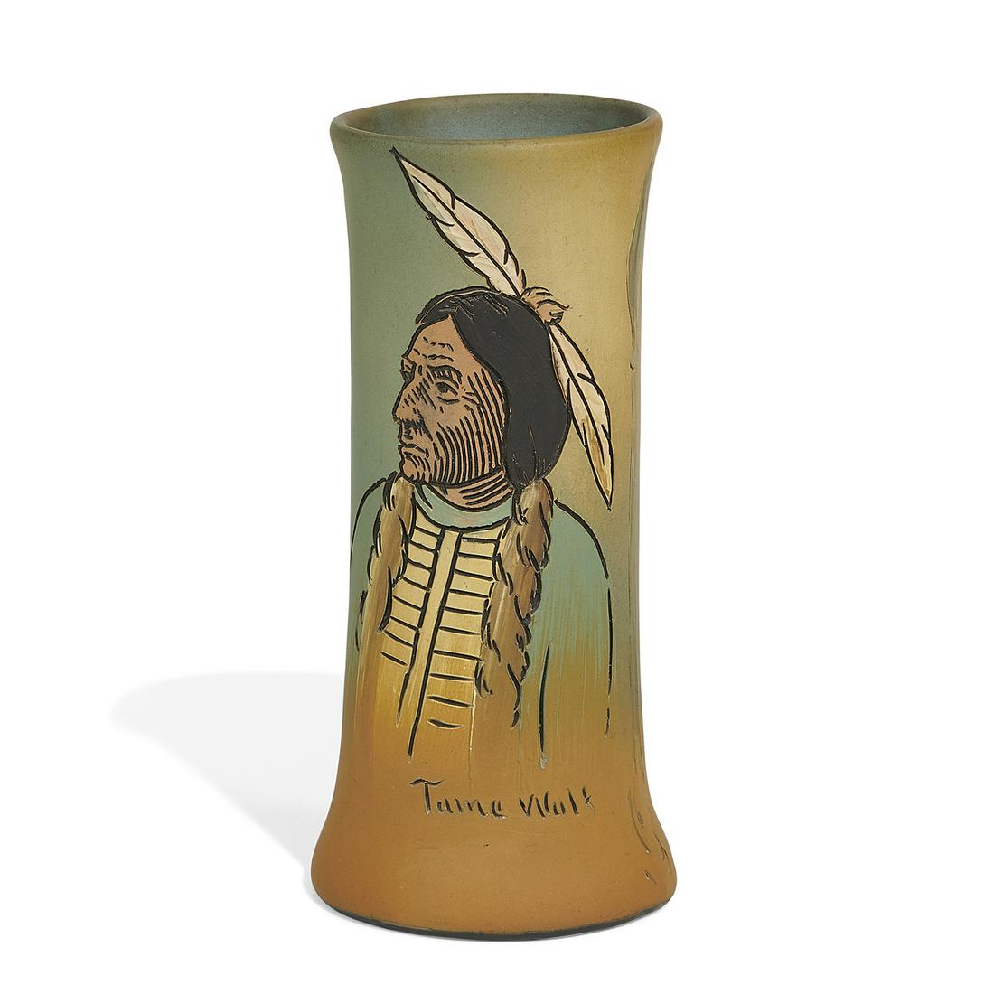 Attr. Anna Daugherty for Weller, Dickensware vase (1 of 5)