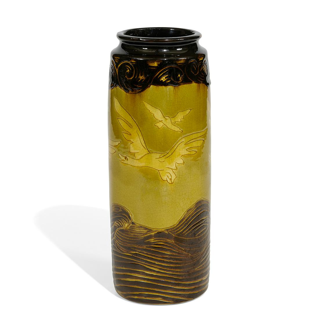 Attr. Frank Ferrell for Weller, Dickensware vase (1 of 3)