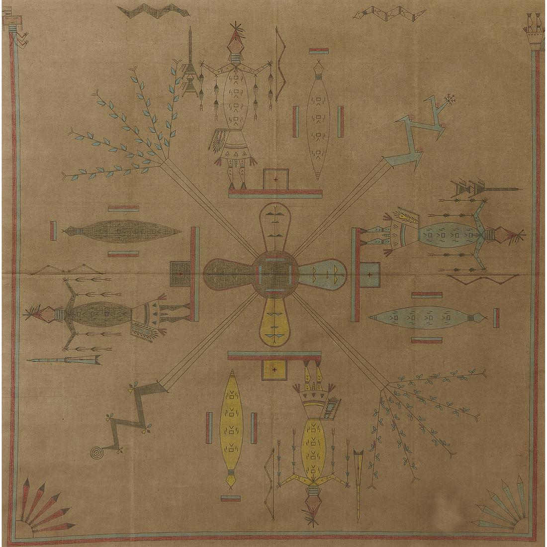 Navajo Memory Aid for a Sand Painting (1 of 2)
