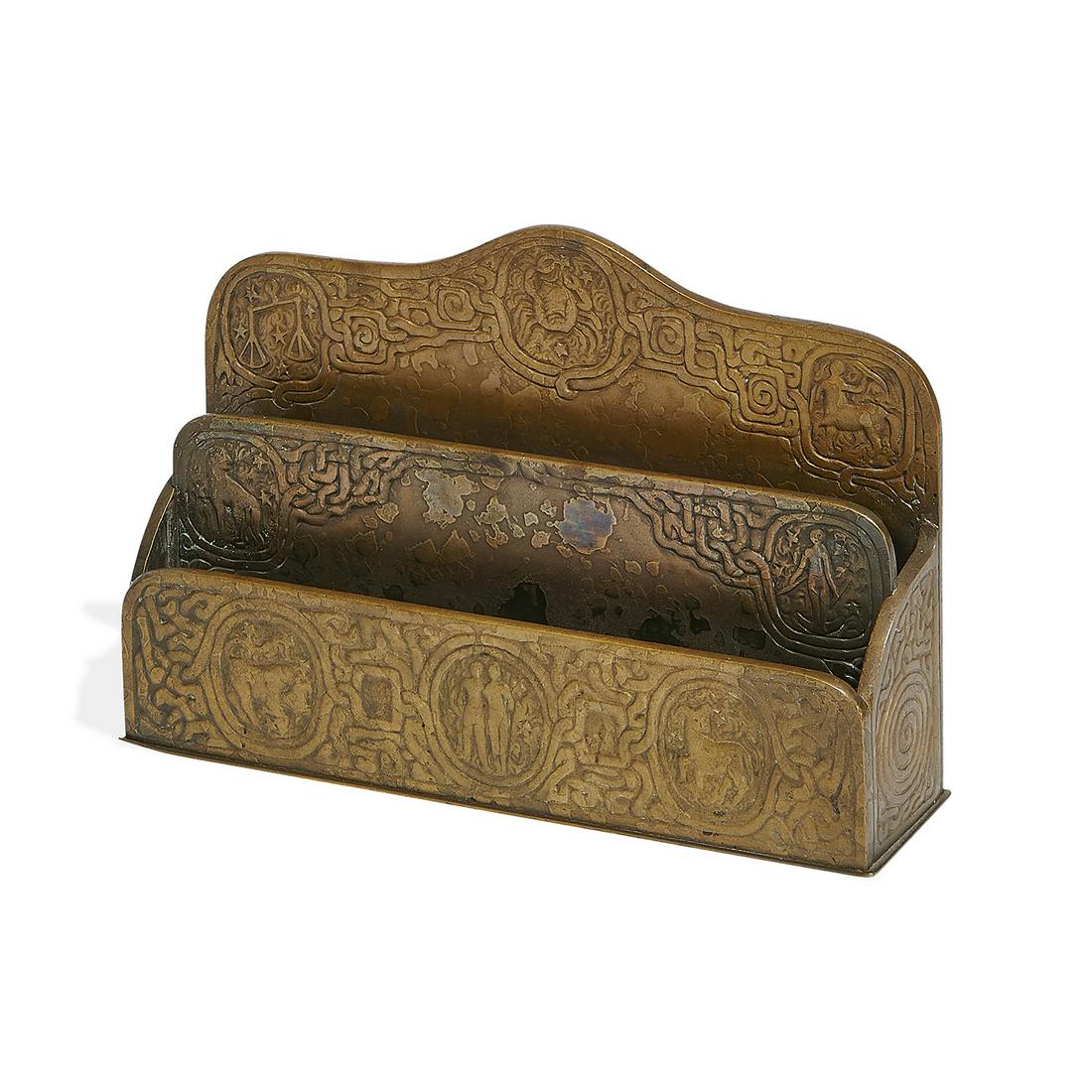 Tiffany Studios Zodiac letter holder, #1009 (1 of 2)