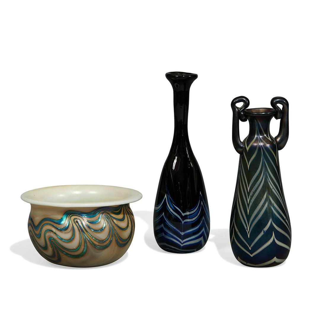 Charles Lotton (b. 1935) group of vases, three (1 of 4)