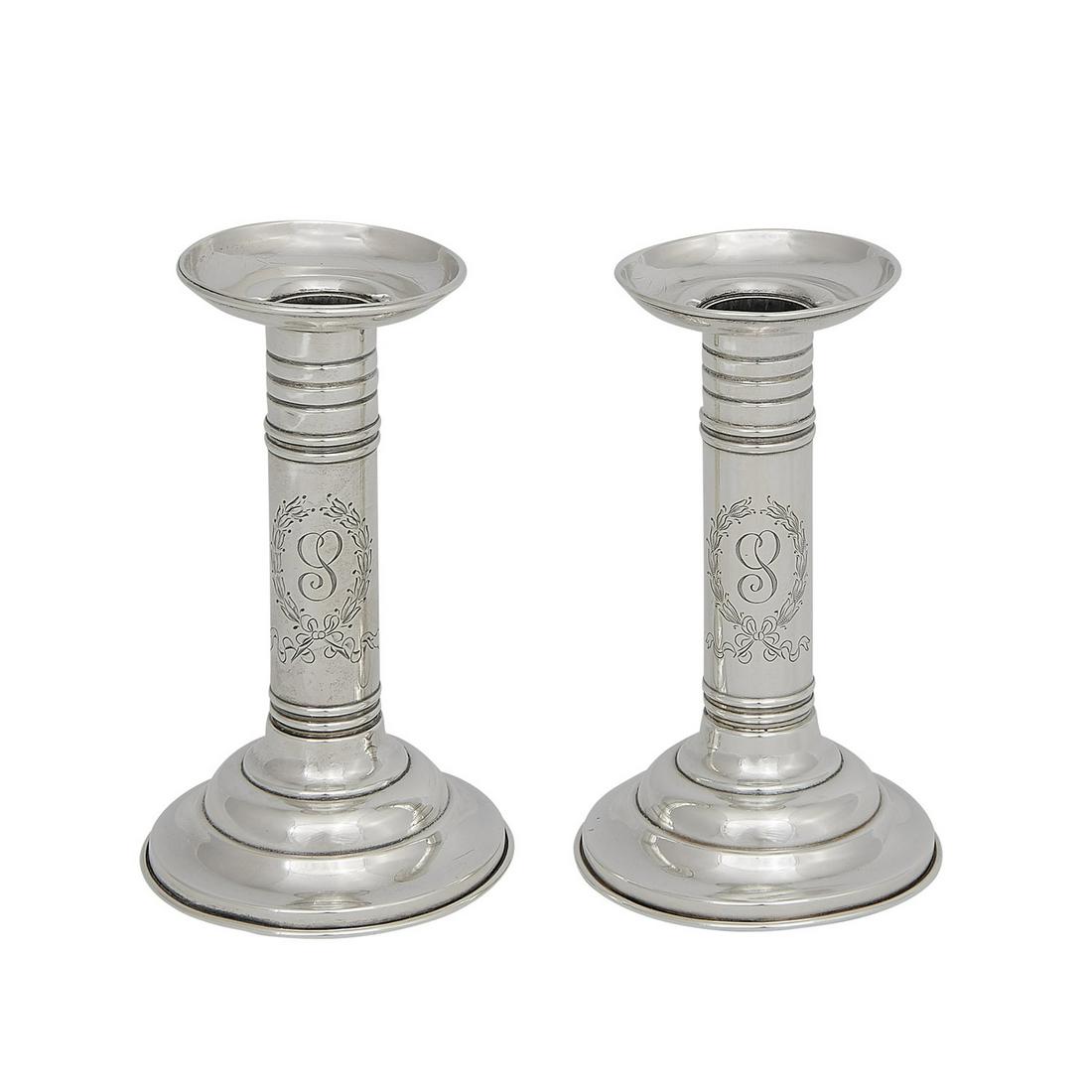Meriden Brittania Co. candlesticks, pair, #398 (1 of 1)