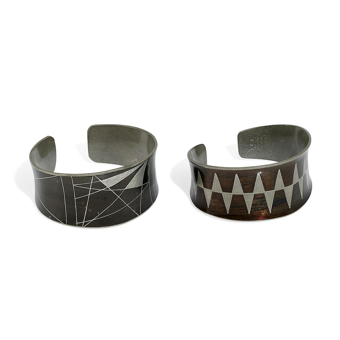 Jorgen Jensen modernist cuff bracelets, two (1 of 4)