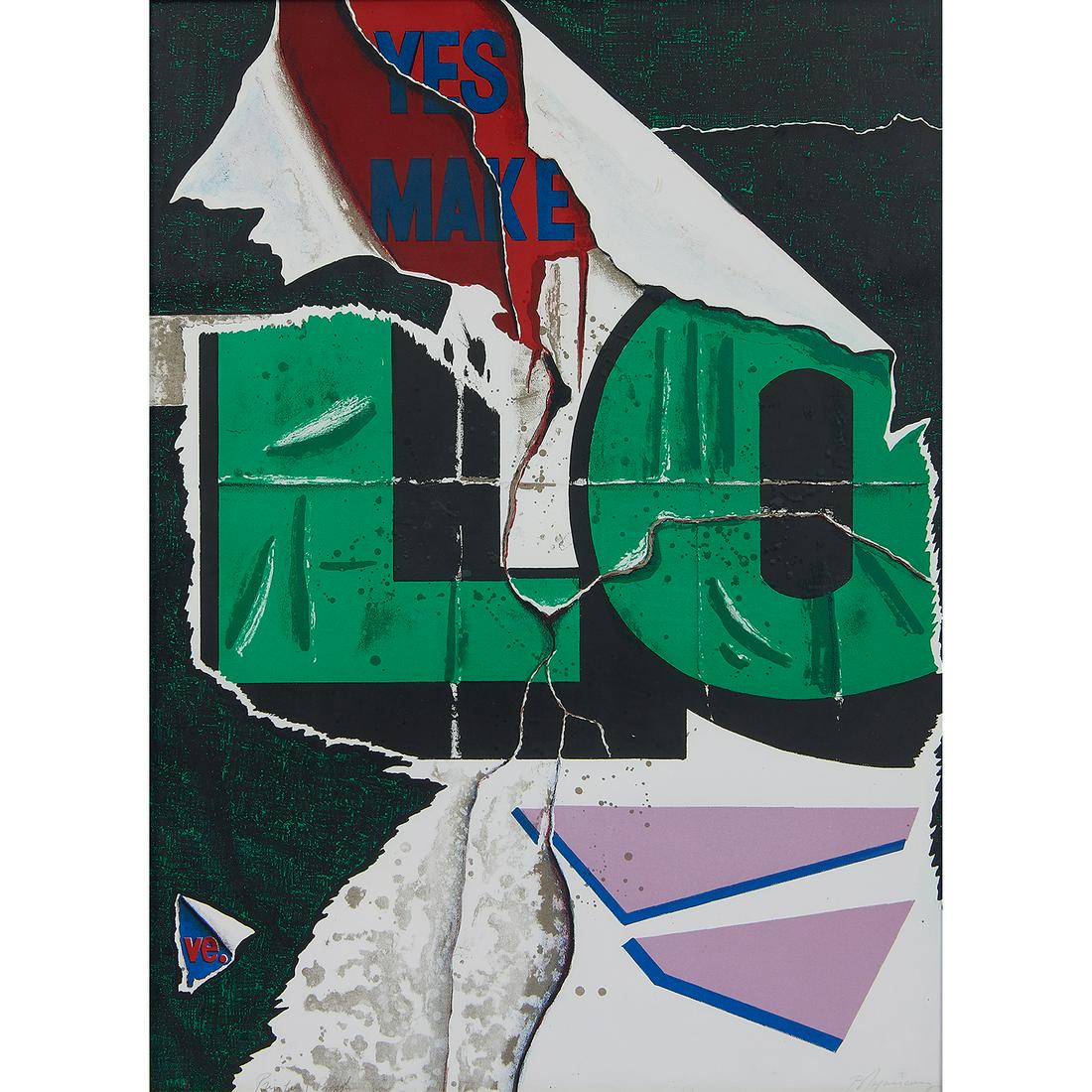 Burhan Dogançay, Yes Make Love, color lithograph (1 of 2)