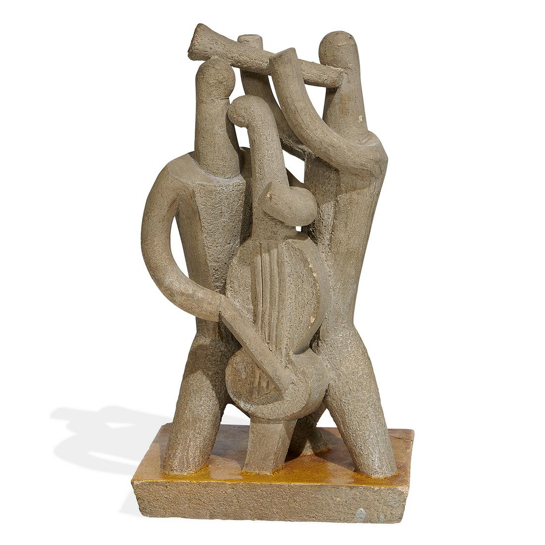 Artist Unknown, Musicians, 1941, glazed ceramic (1 of 3)