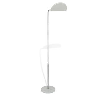 Bruno Gechellin for Skipper, Mezzaluna floor lamp: Bruno Gechellin (b. 1939) for Skipper height-adjustable Mezzaluna floor lamp Italy, 1970s enameled steel, chrome-plated steel, marble unmarked 20"w x 12 1/2"d x 70 1/2-84"h