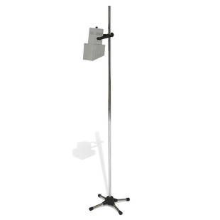 Modern adjustable floor lamp: Modern adjustable floor lamp USA, circa 1980 chrome-plated steel, enameled steel, plastic sticker label 'EA E 74625' 9"w x 9"d x 52 1/2"h