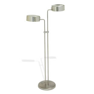 Laurel Lamp Co., adjustable two-light floor lamp: Laurel Lamp Co. adjustable two-light floor lamp Newark, New Jersey, circa 1970 chrome-plated steel, aluminum sticker label at socket 25"w x 12"d x 53 3/4"h