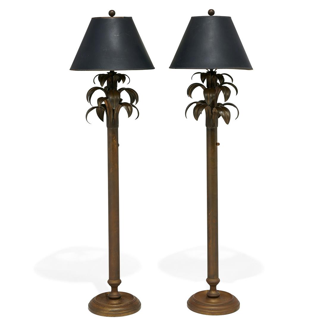 Maker Unknown, Palm Tree floor lamps with shades (1 of 1)
