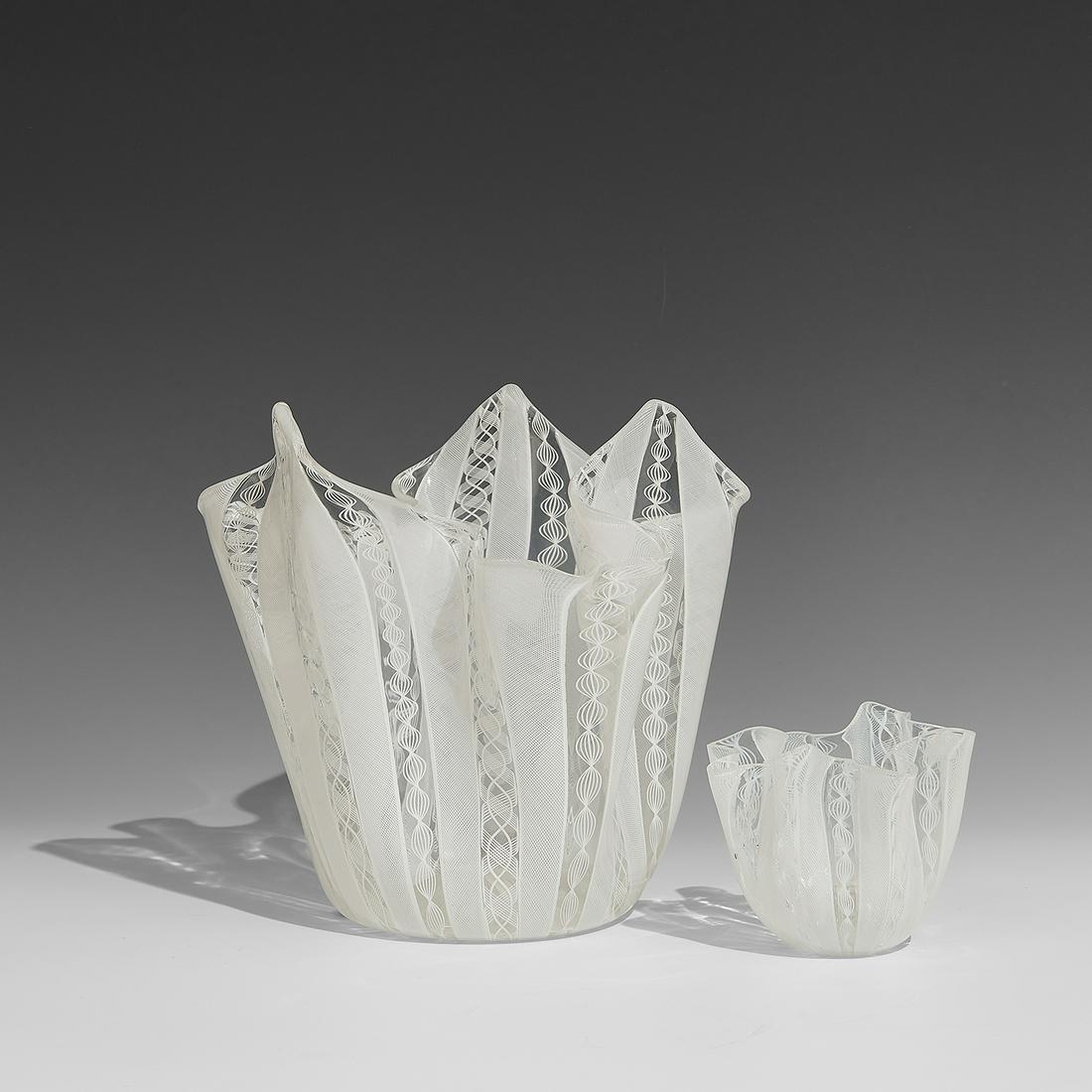 Fulvio Bianconi for Venini Fazzoletto vases, two (1 of 2)